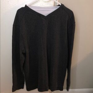 Method Men’s Gray Waffle V Neck Sweater